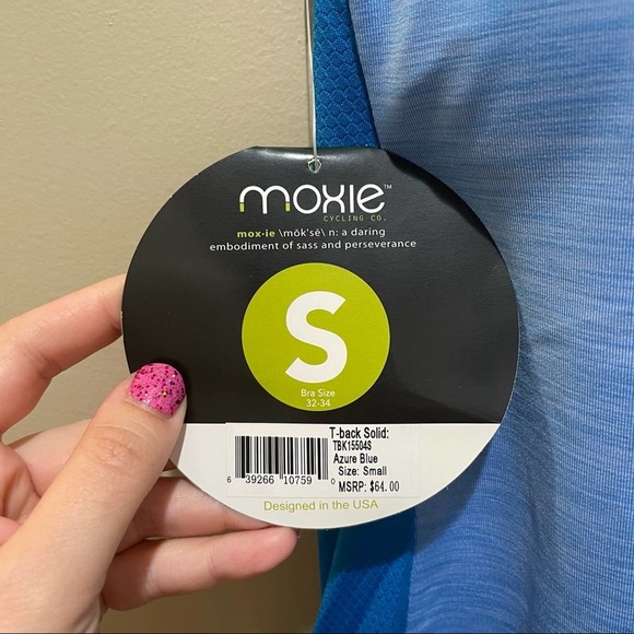 Moxie Cycling T Back Tank Top Azure Blue Size Small - Picture 7 of 8